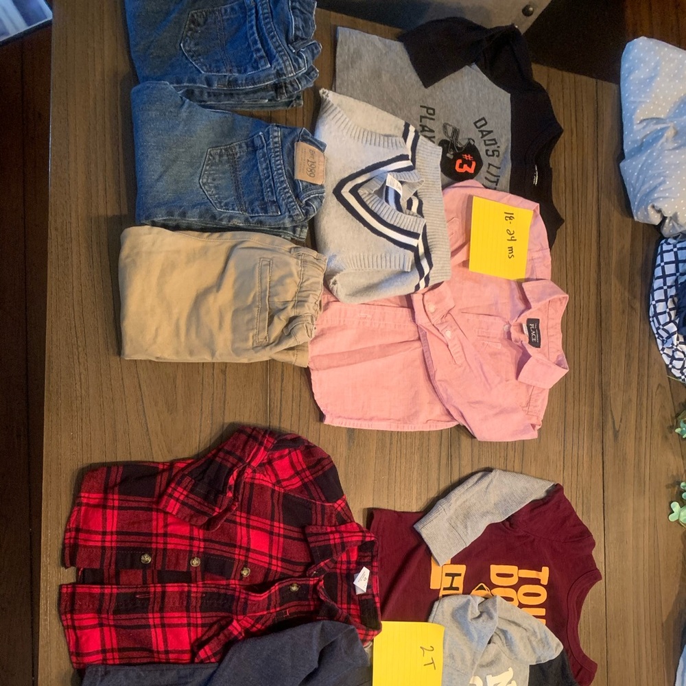 Lot of toddler boys clothes children’s place.